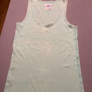Mint green ribbed tank top